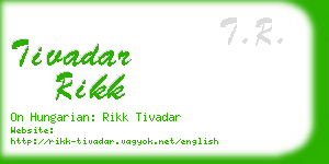 tivadar rikk business card